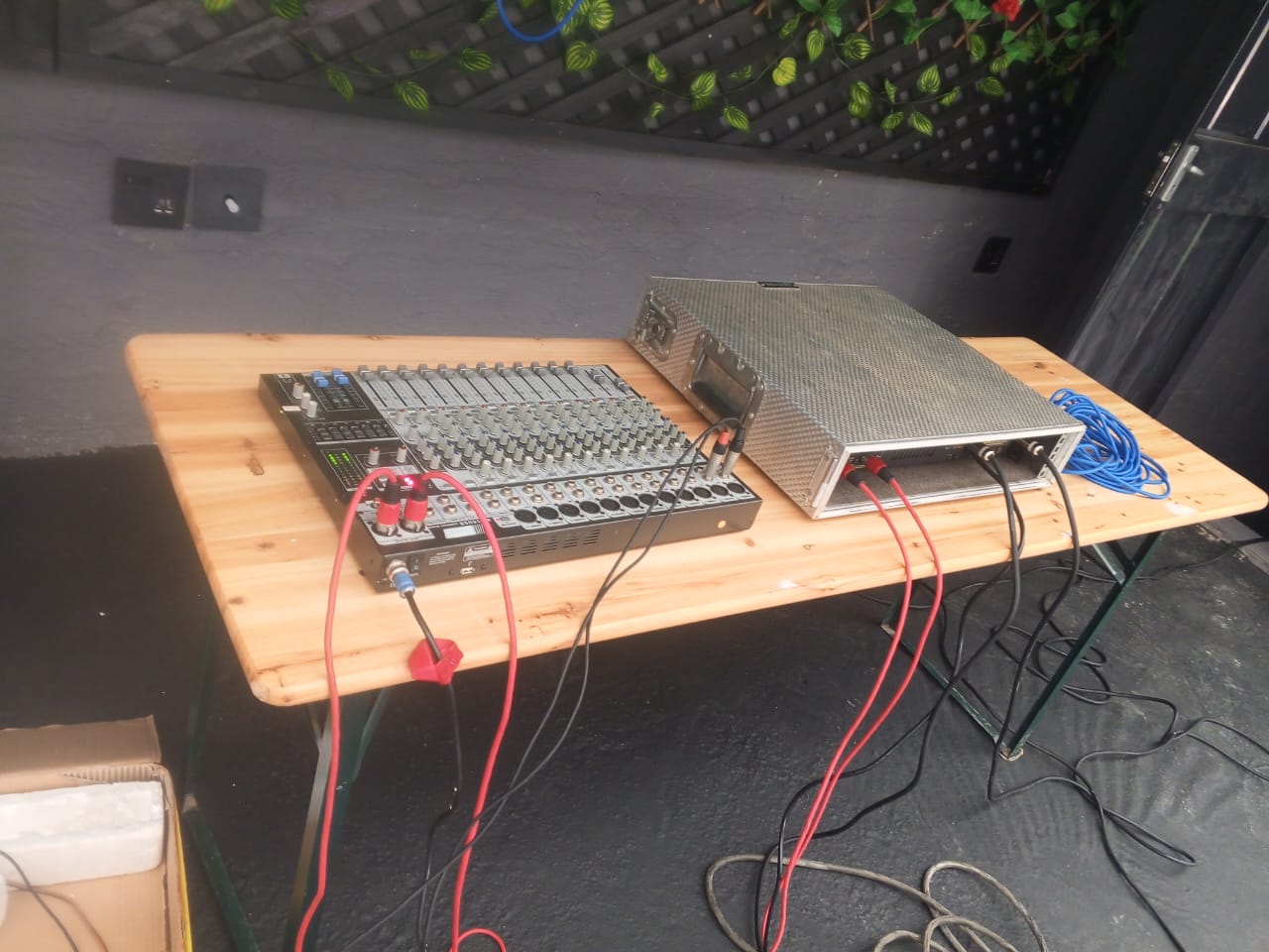 Audio mixer and sound equipment setup